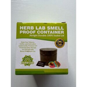 Herb‎ Lab Smell Proof Container Airtight Durable Sealed Lid 250ml Jar NWT